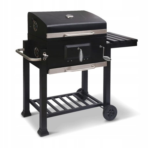 DUŻY GRILL WĘGLOWY XXL REGULOWANY ŻELIWNY RUSZT 78x42,5mm 3 PÓŁKI LUND